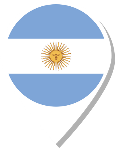 Argentina flag check-in icon.